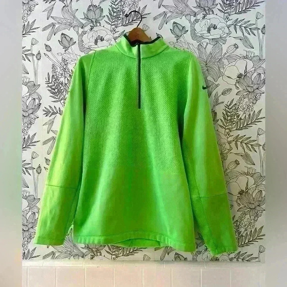 NIKE GOLF TOUR PERFORMANCE THERMA-FIT GREEN 1/2 ZIP PULL OVER FLEECE SIZE L - Picture 1 of 6